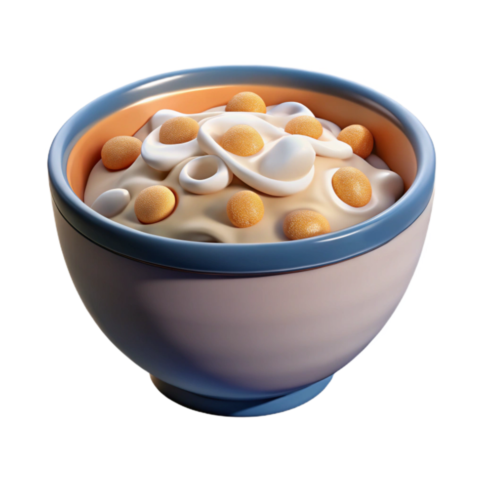 vibrant classic Bowl of Cereal with Milk Cutout professional png