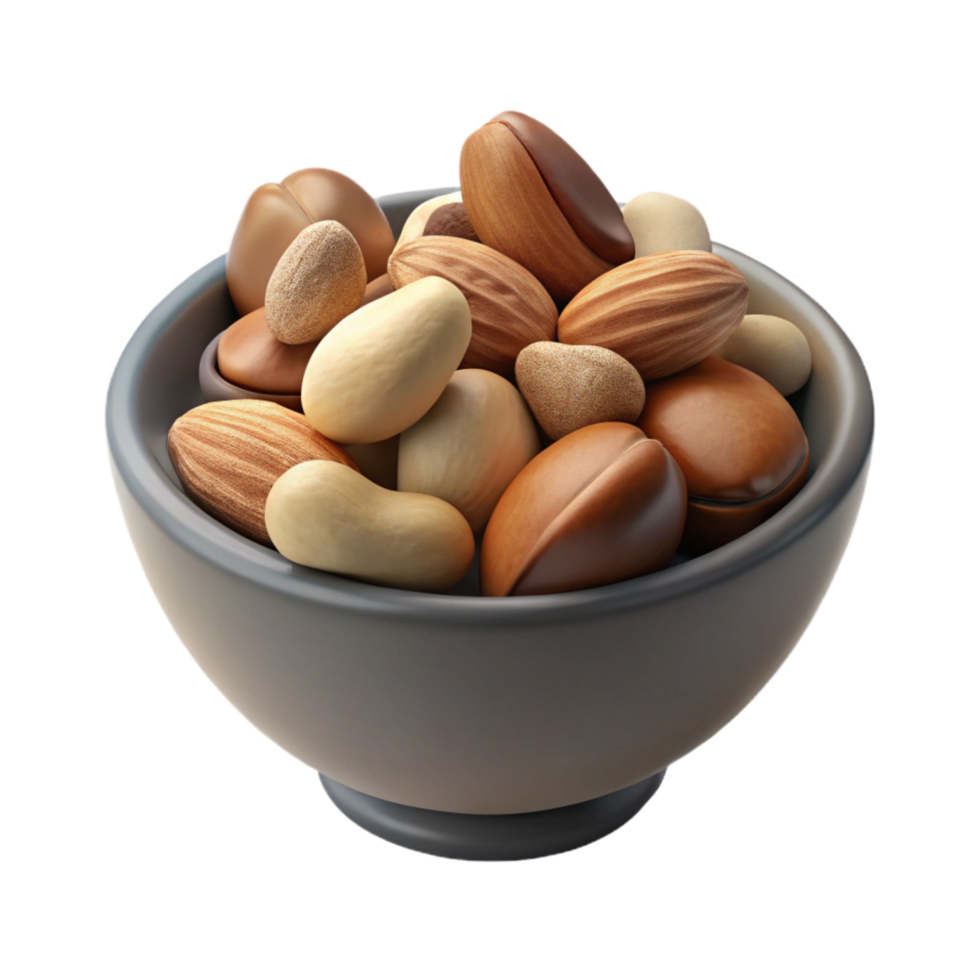 wonderful minimalist Bowl of Mixed Nuts Cutout Isolated high quality png
