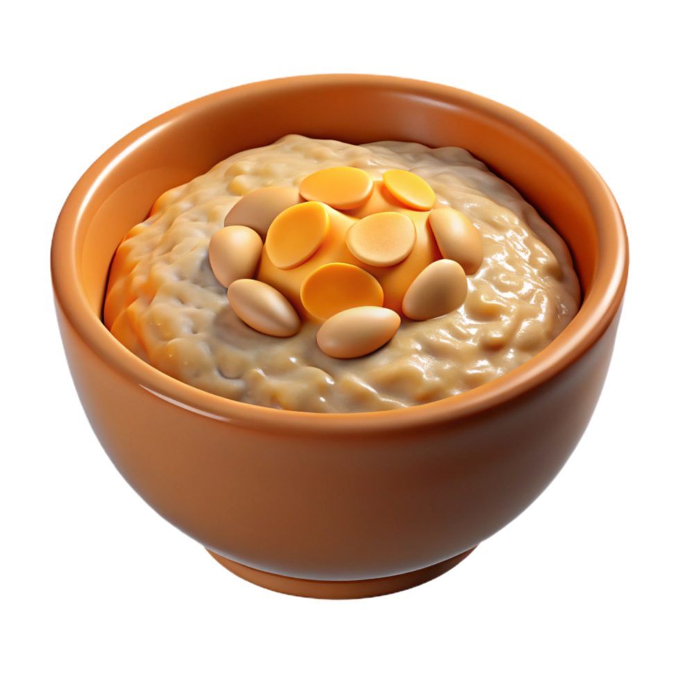 serene abstract Bowl of Oatmeal Top View Warm Lighting Cutout exclusive png