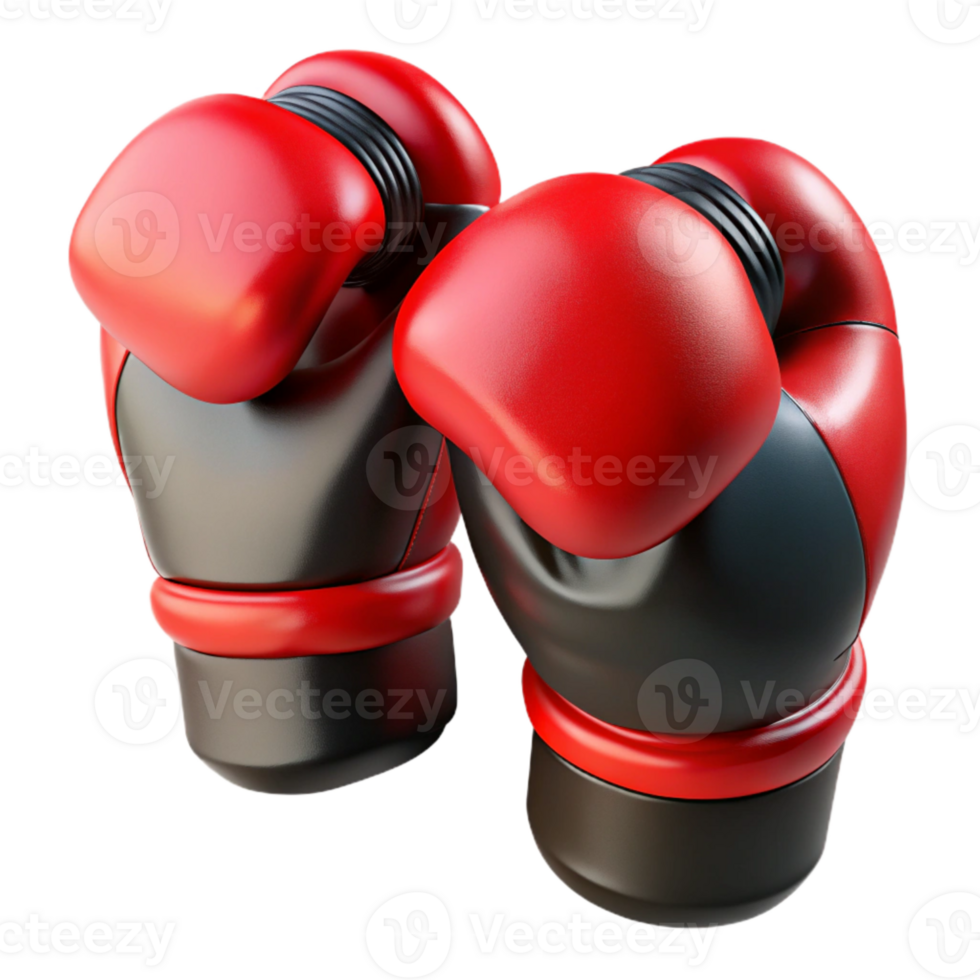 magnificent rustic Boxing Gloves Red and Black Transparent Background high resolution png