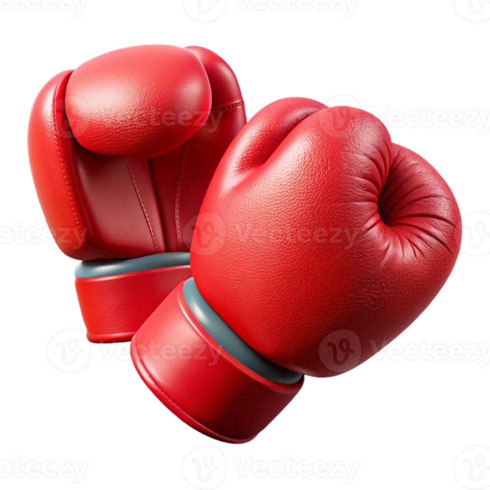 impressive abstract Boxing Gloves Red Leather Transparent Background Cutout genuine png