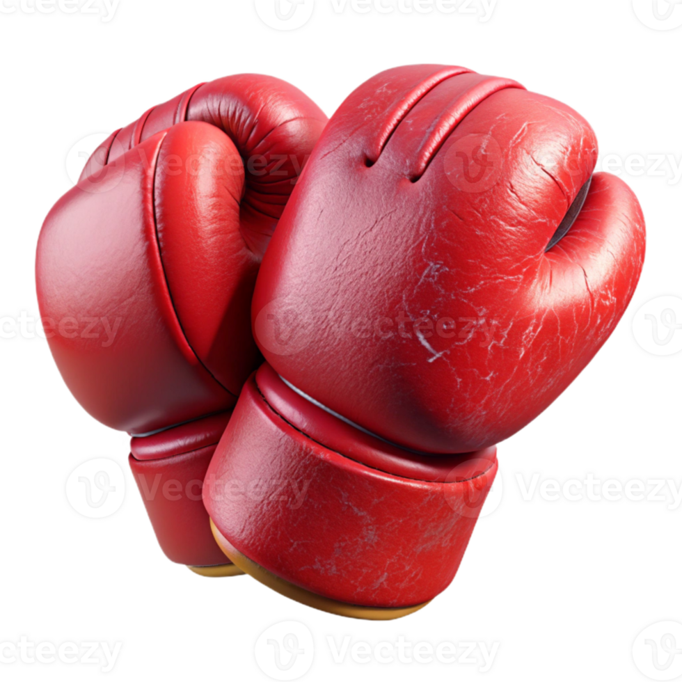extraordinary creative Boxing Gloves Red Leather Transparent Background Cutout high resolution png
