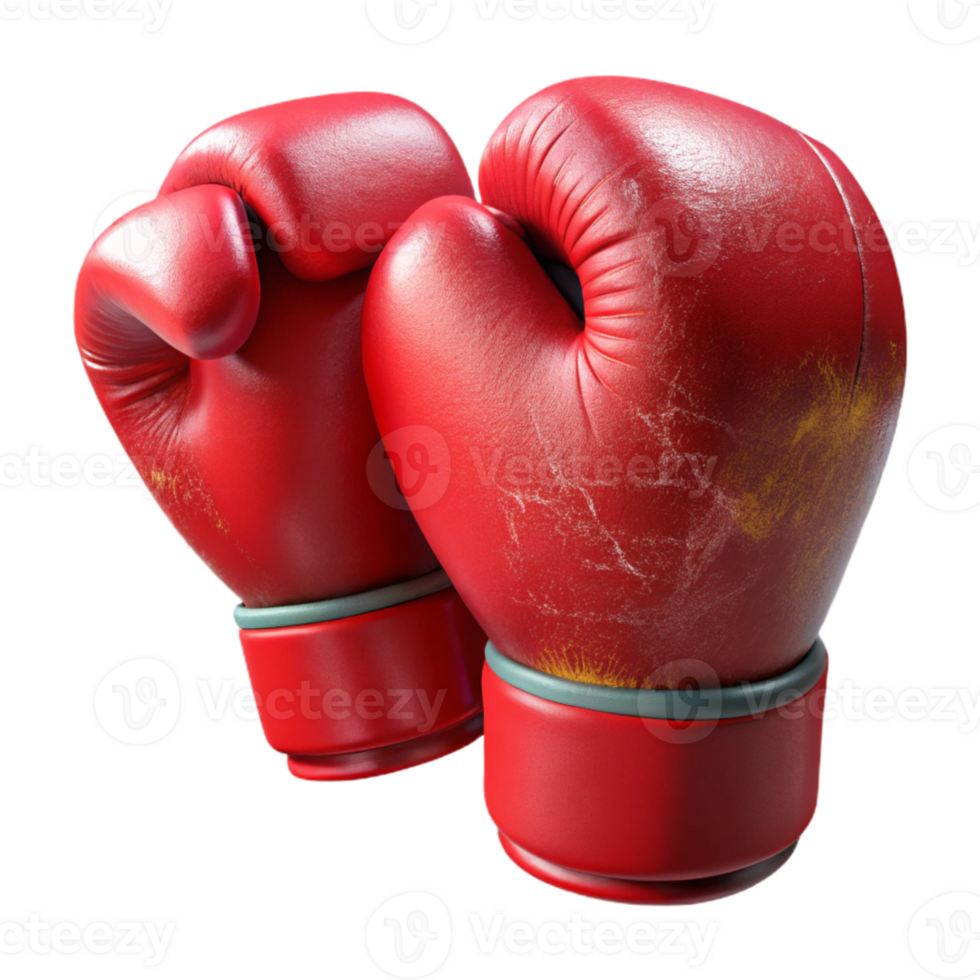 serene contemporary Boxing Gloves Red Leather Transparent Background Cutout premium png