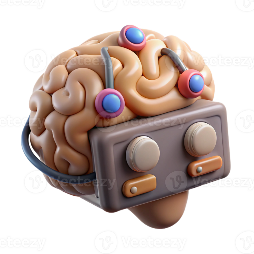 stunning abstract Brain Computer Interface with Neural Network Transparent Element high quality png