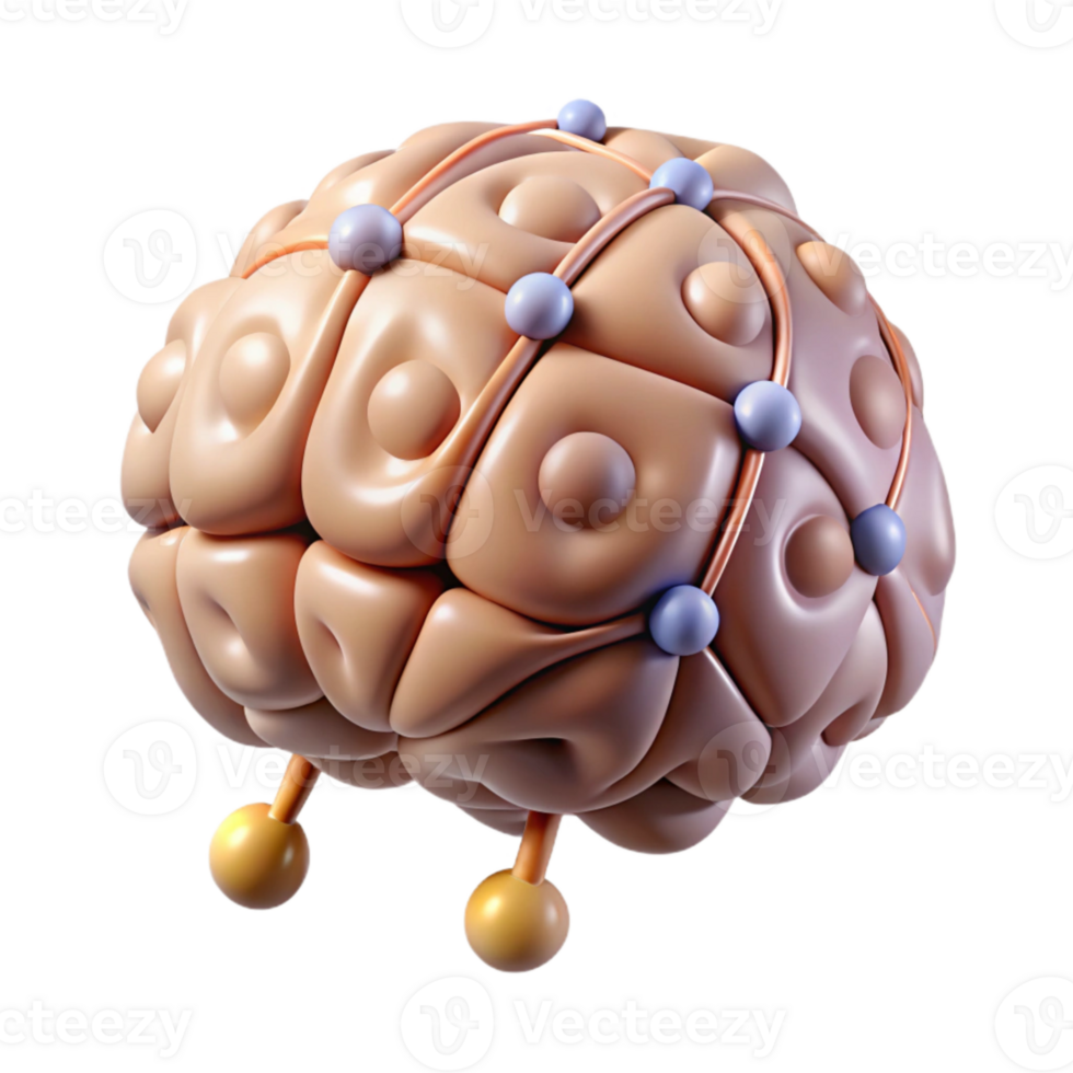 stunning classic Brain with Connected Nodes Cutout high quality png