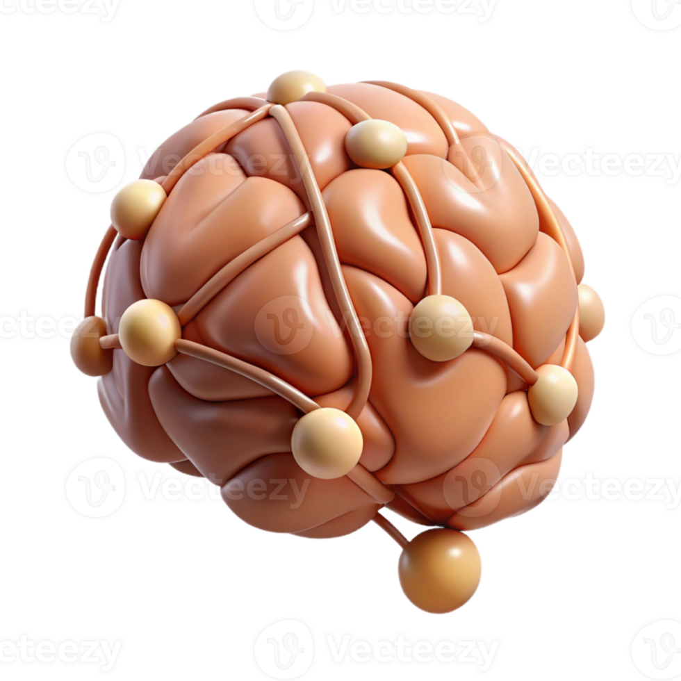 dramatic contemporary Brain with Connected Nodes Cutout genuine png