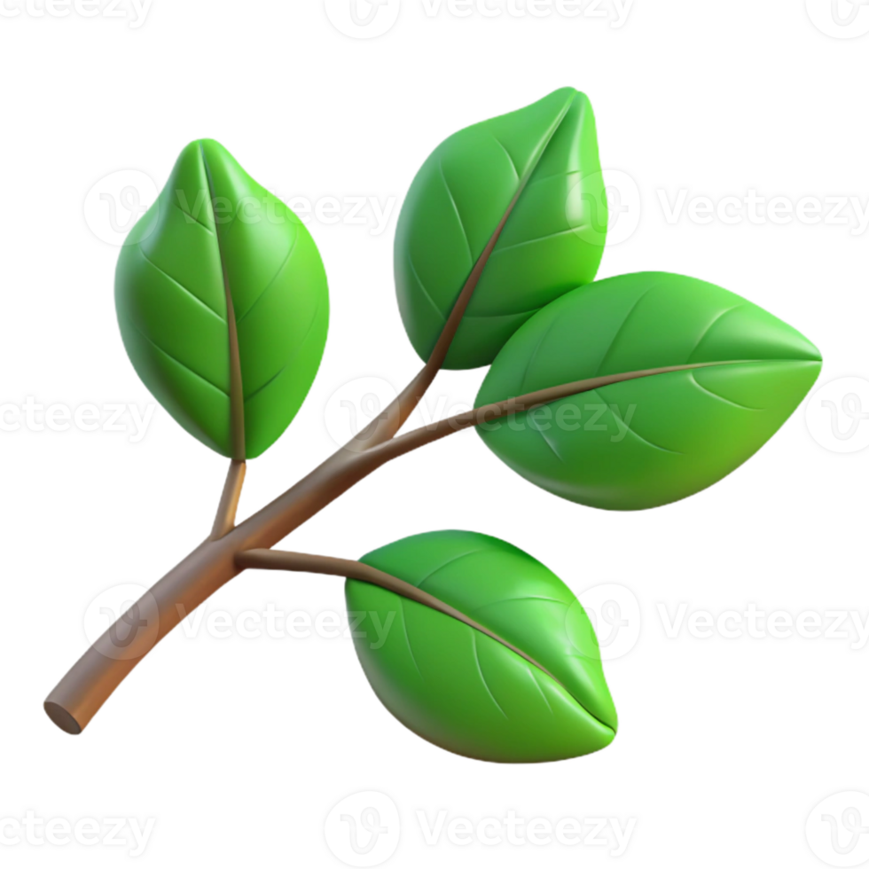 extraordinary artistic Branch with Green Leaves Transparent Background authentic png