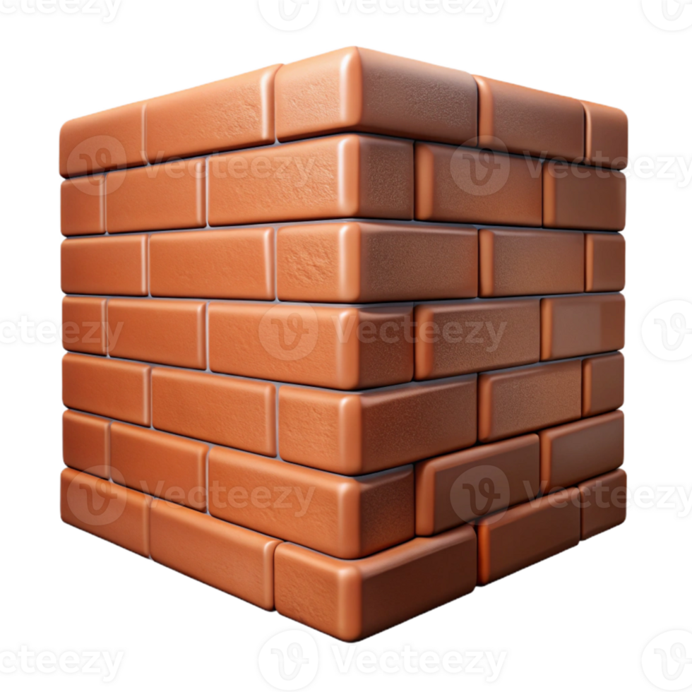 beautiful artistic Brick Wall Corner Angled View Isolated high quality png