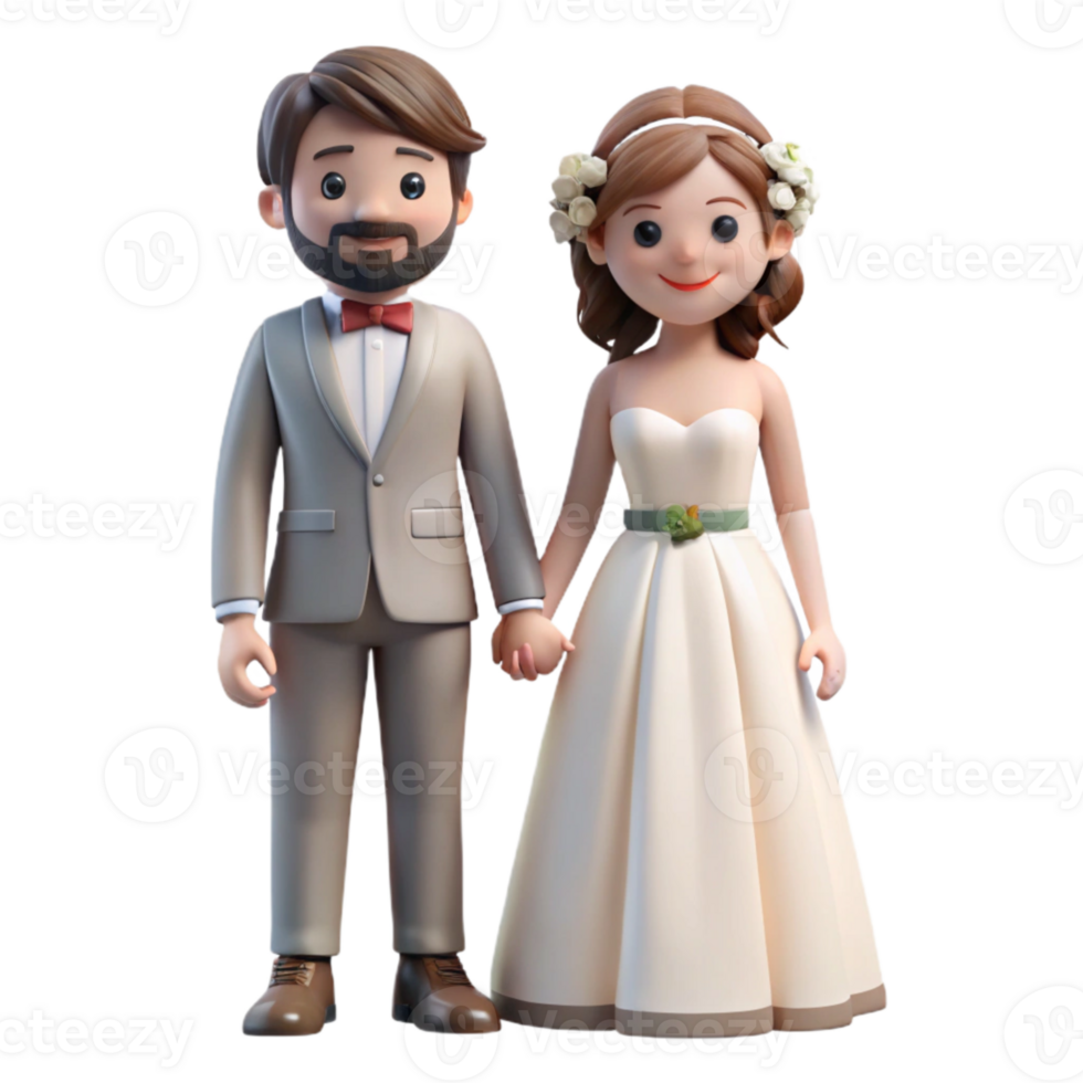 serene traditional Bride and Groom Holding Hands Isolated high resolution png