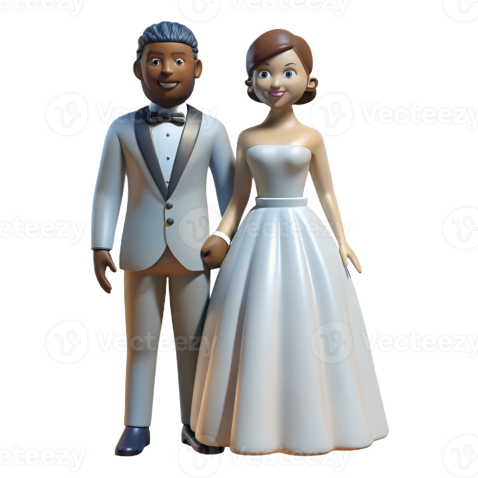 dramatic creative Bride and Groom Silhouettes Cutout authentic png