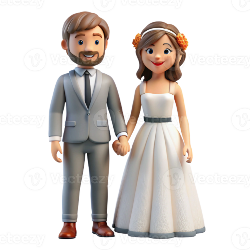 elegant minimalist Bride and Groom Holding Hands Isolated authentic png