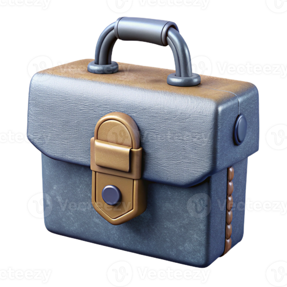 elegant minimalist Briefcase Closed with Combination Lock Isolated genuine png