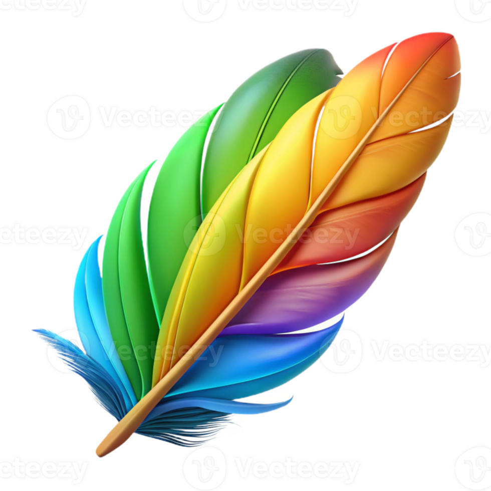 elegant modern Brightly Colored Parrot Feathers Cutout Element high quality png
