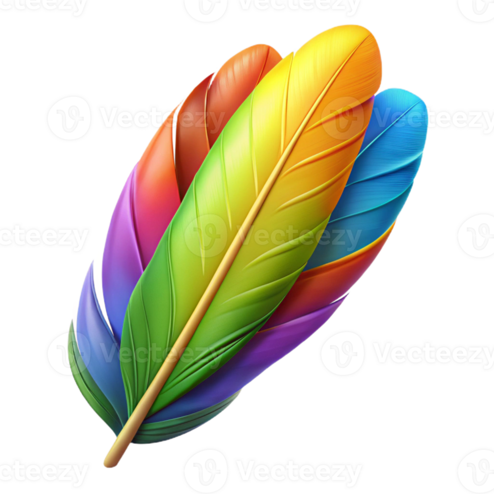 vibrant classic Brightly Colored Parrot Feathers Cutout Element genuine png