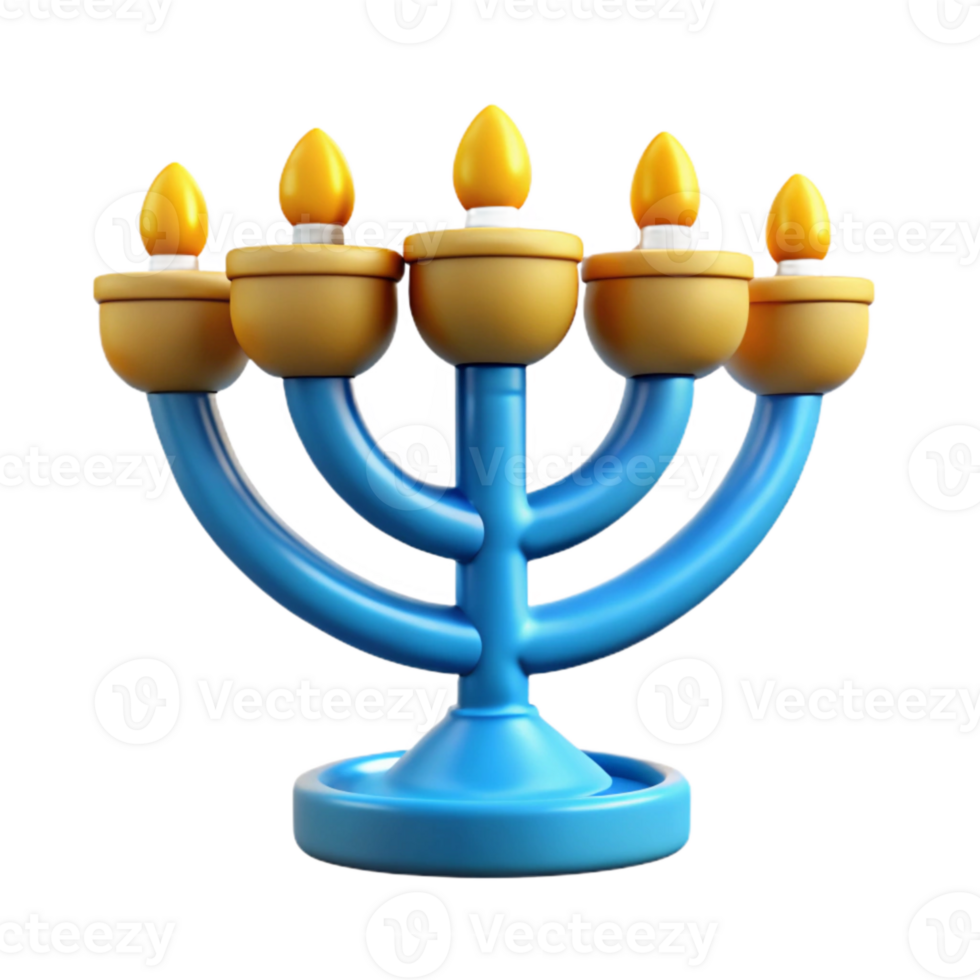 impressive abstract Brightly Lit Hanukkah Menorah Transparent Background authentic png