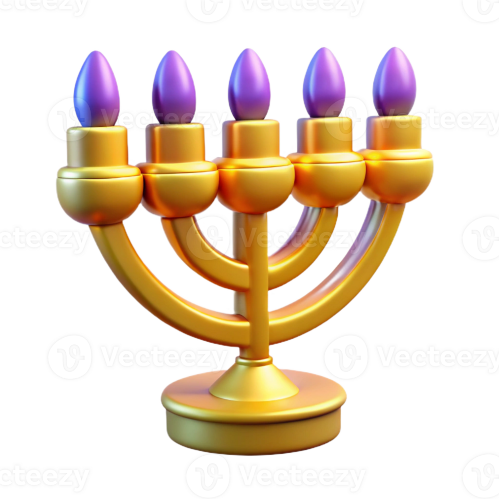 wonderful abstract Brightly Lit Hanukkah Menorah Transparent Background 4K png