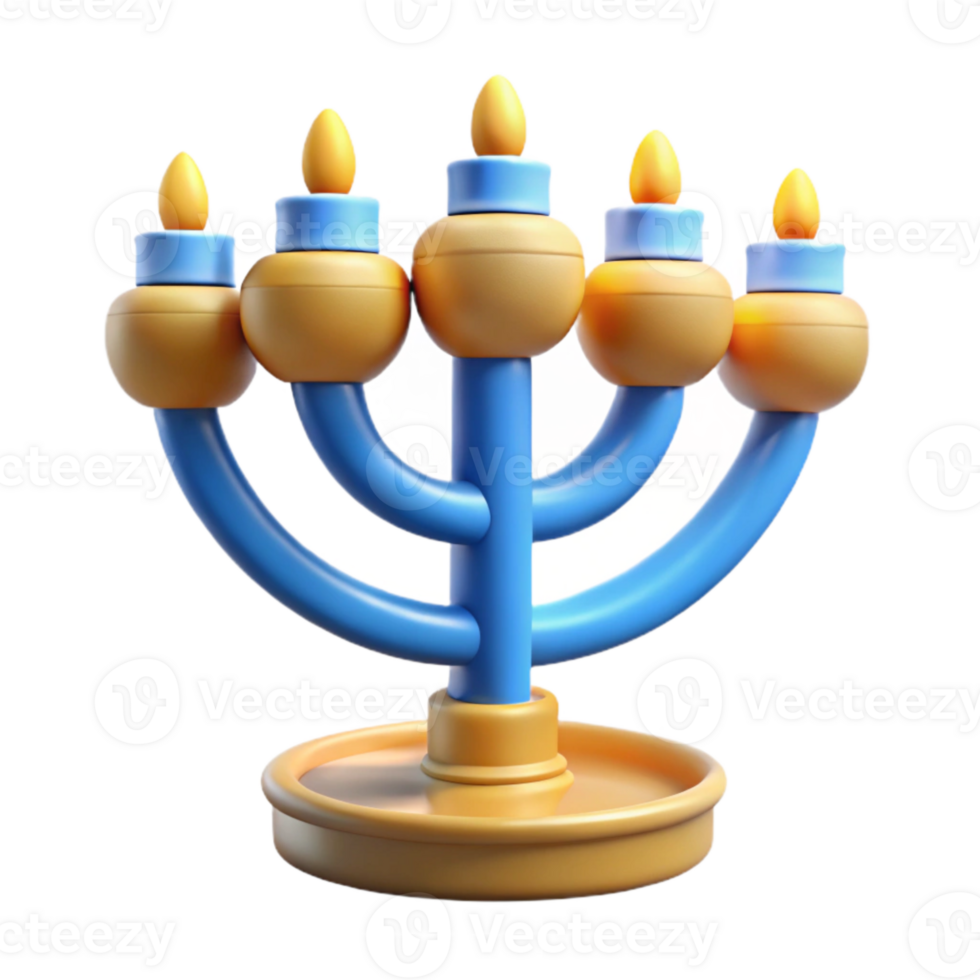 impressive artistic Brightly Lit Menorah Transparent Background authentic png