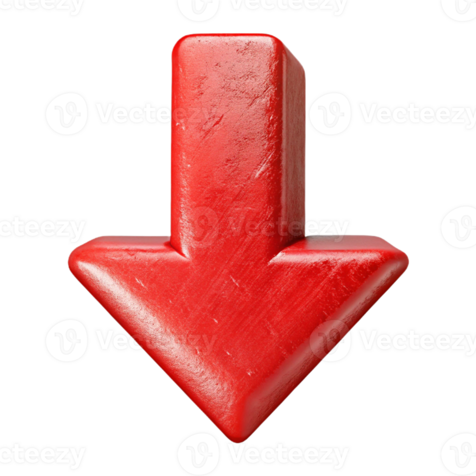 magnificent abstract Bright Red Downward Arrow Cutout genuine png
