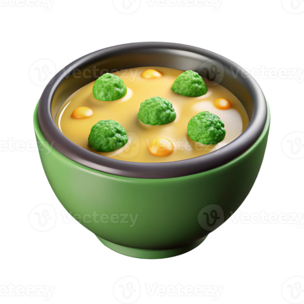 extraordinary minimalist Broccoli Cheddar Soup Bowl Isolated high resolution png
