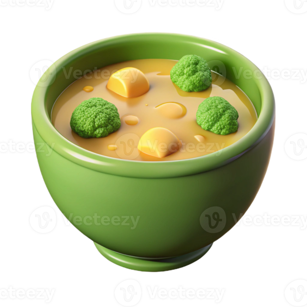 magnificent modern Broccoli Cheddar Soup Bowl Isolated genuine png
