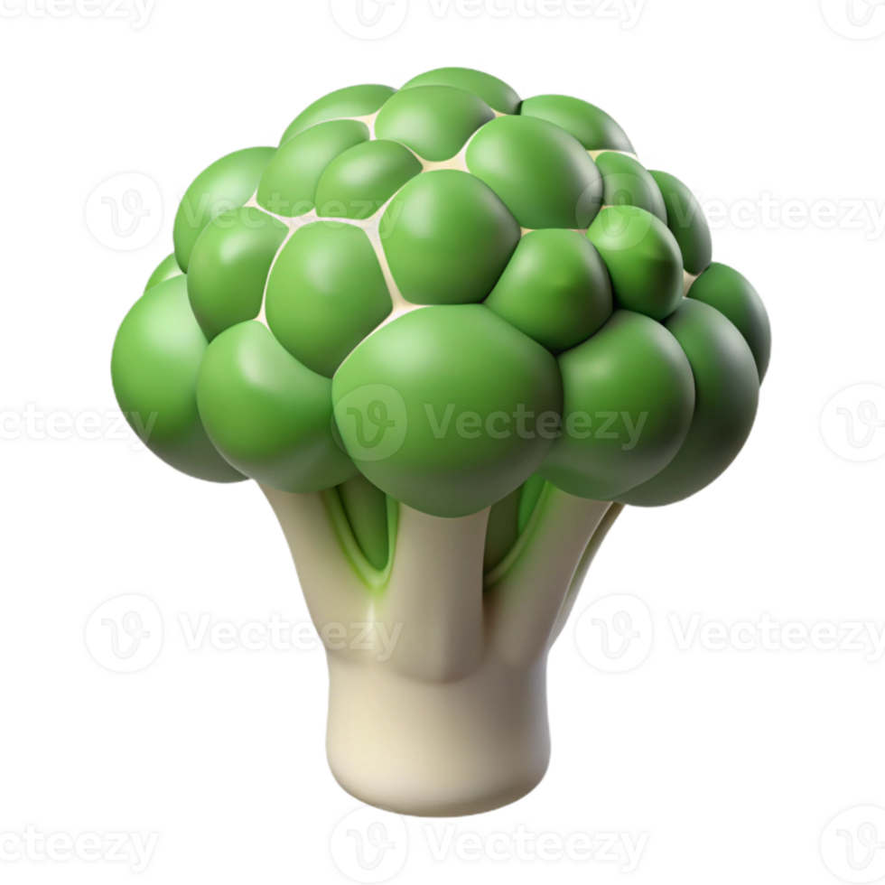 magnificent abstract Broccoli Floret Isolated on Transparent Background 4K png