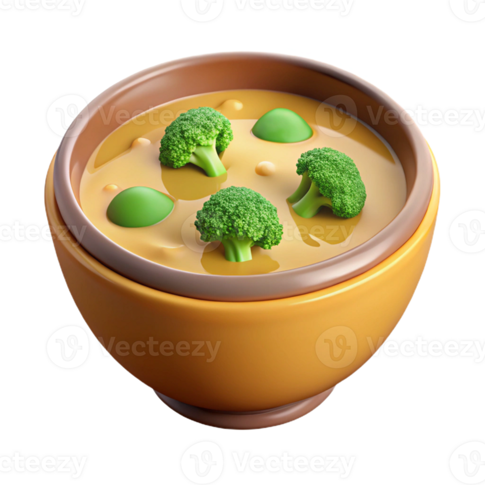 dramatic contemporary Broccoli Cheddar Soup Bowl Isolated exclusive png