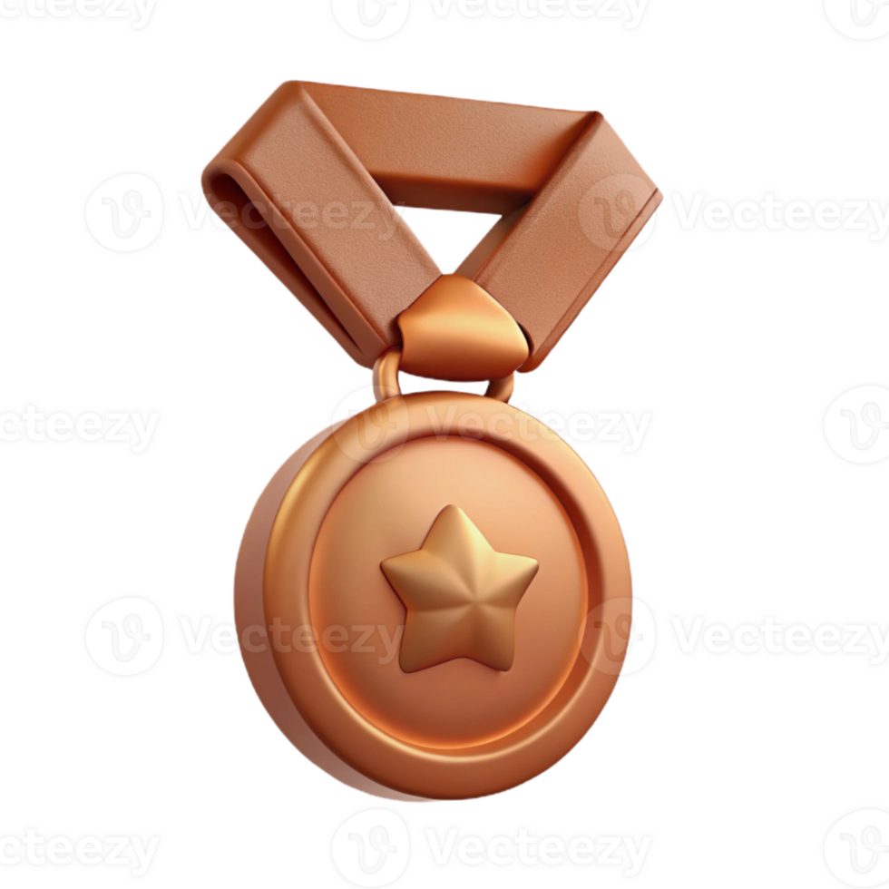 extraordinary classic Bronze Medal Icon Isolated on Transparent Background high quality png