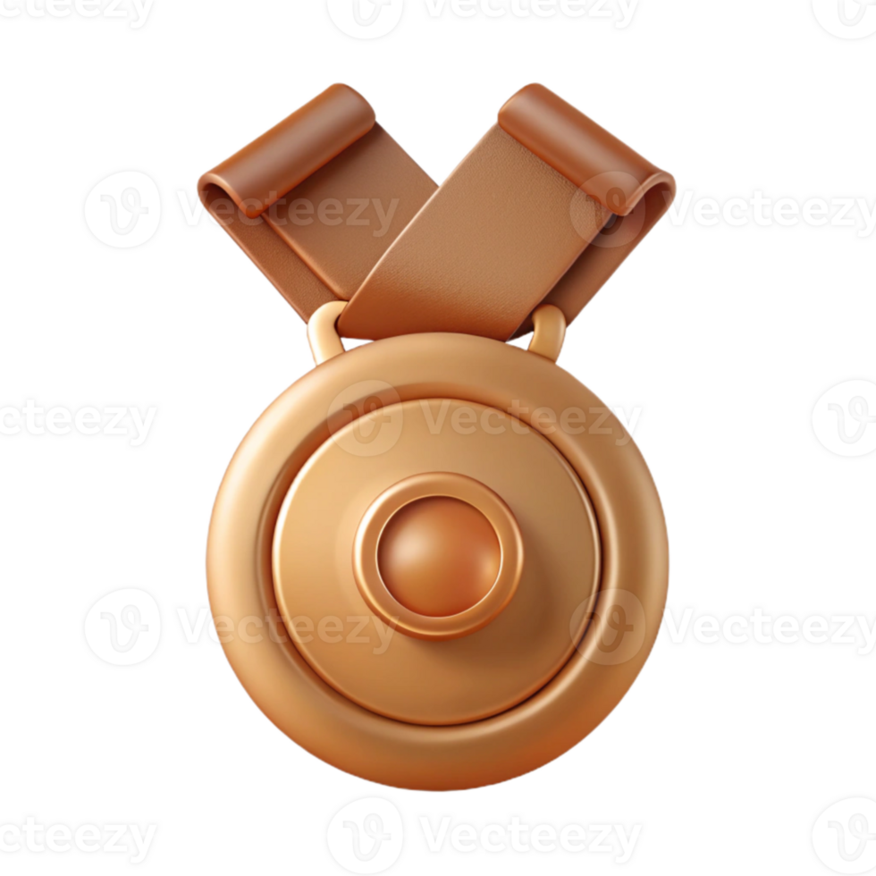 wonderful modern Bronze Medal Icon Isolated on Transparent Background high resolution png