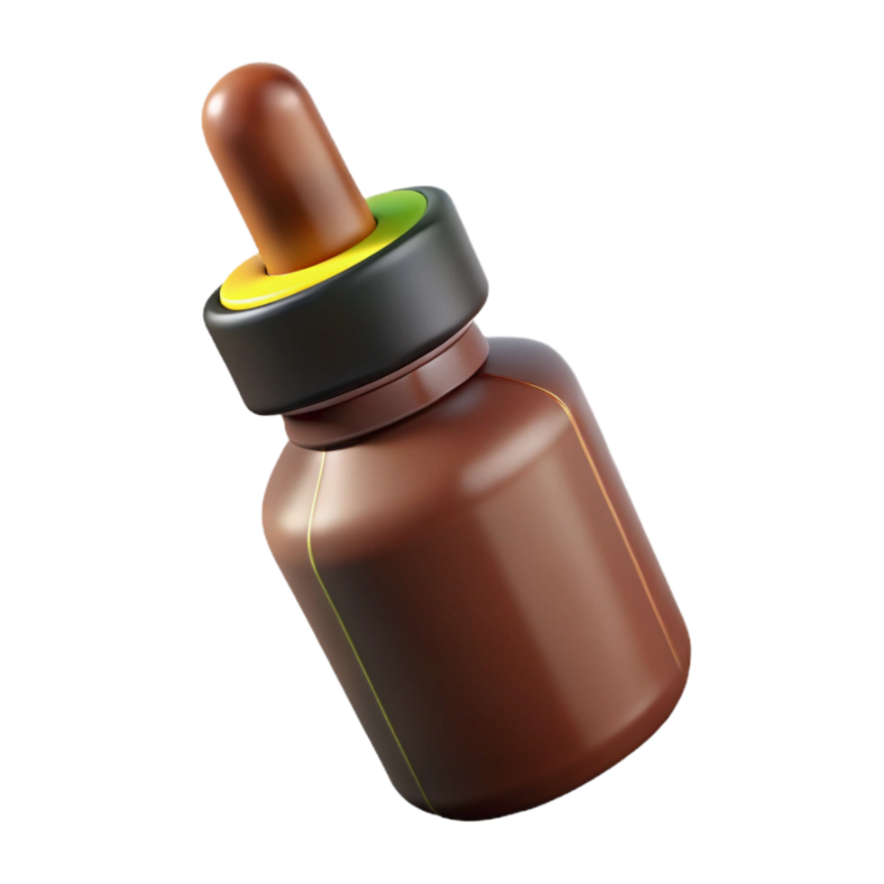 elegant vintage Brown Beard Oil Bottle with Dropper Cutout professional png