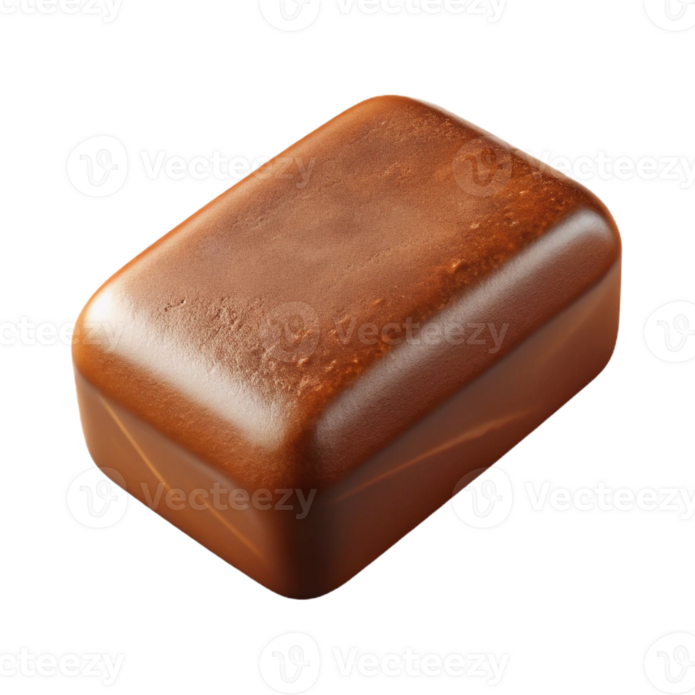 elegant modern Brown Bar of Soap Unwrapped Isolated authentic png