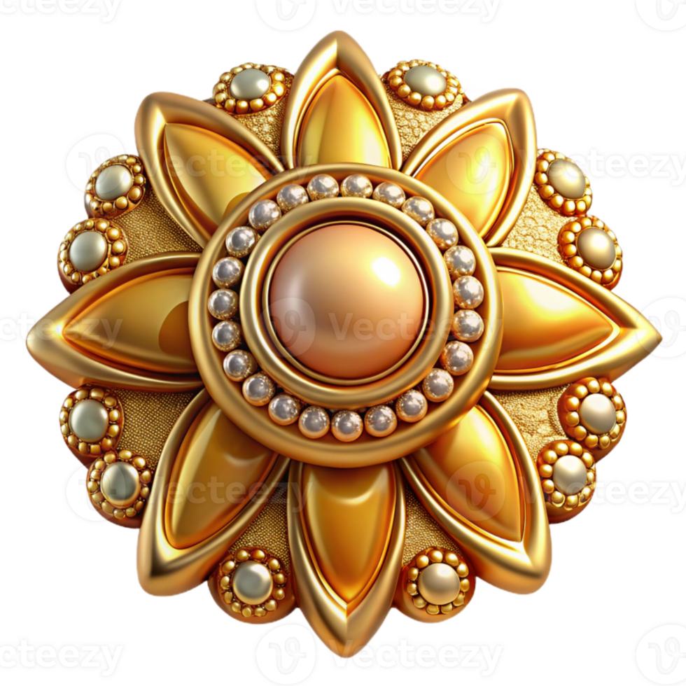 vibrant creative Brooch Vintage Style Gold with Rhinestones Cutout authentic png