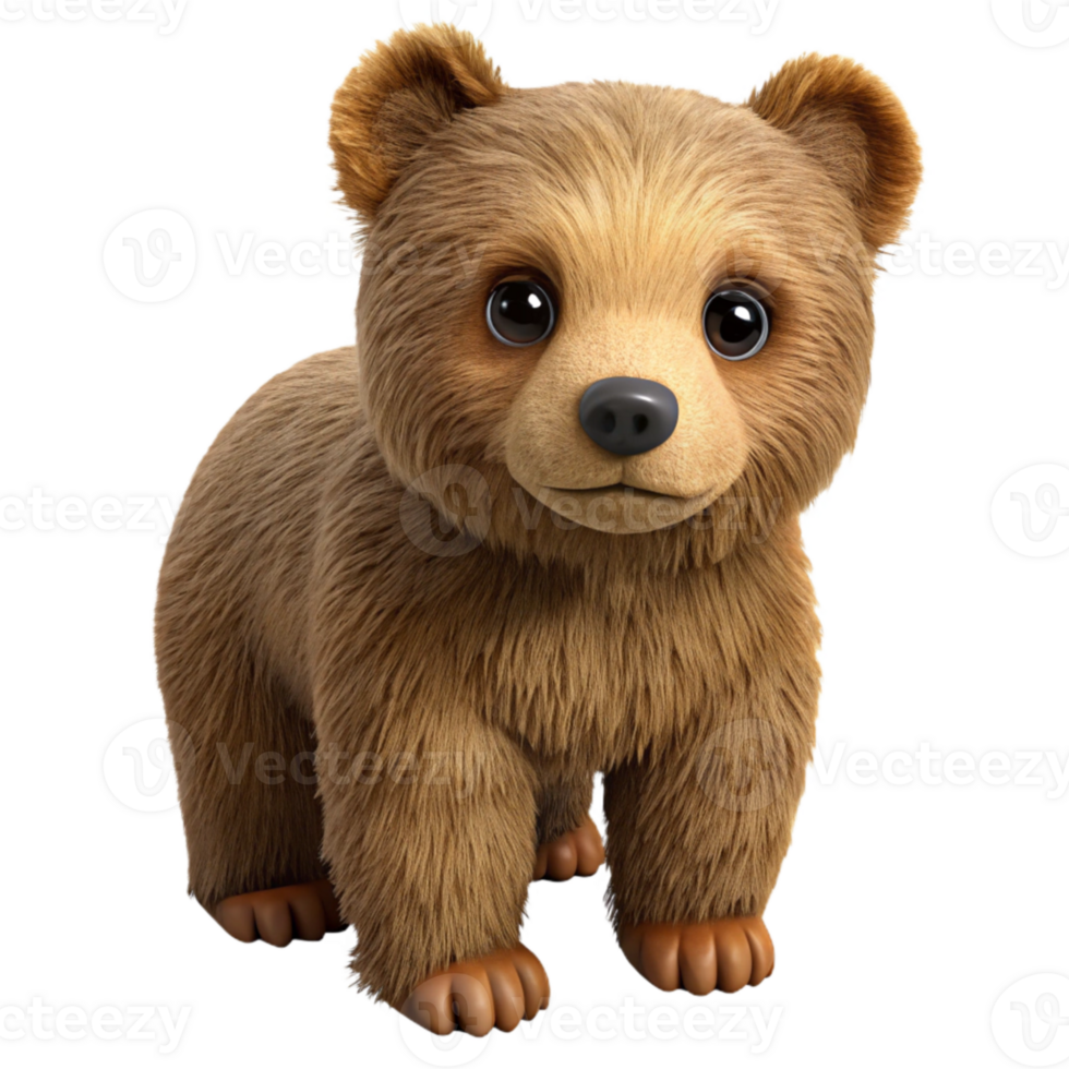 extraordinary contemporary Brown Bear Cub Cutout Isolated with Soft Fur Detail exclusive png