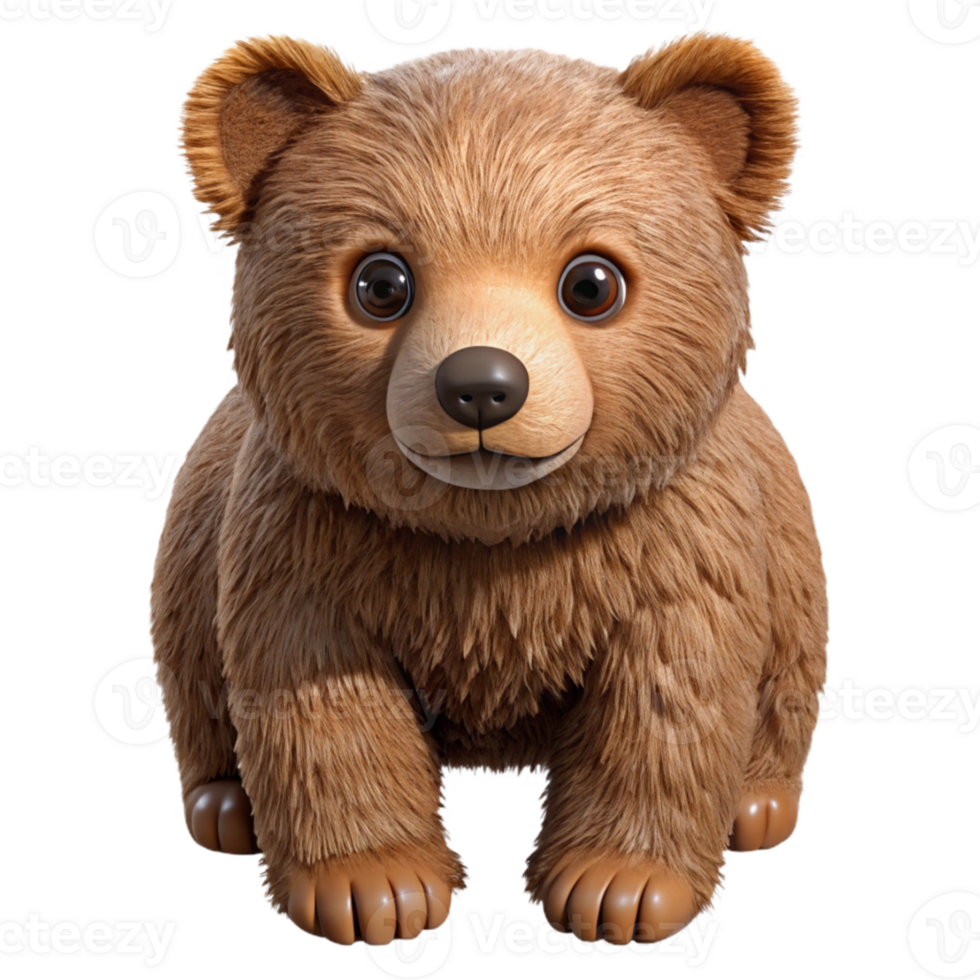 stunning rustic Brown Bear Cub Cutout Isolated with Soft Fur Detail authentic png