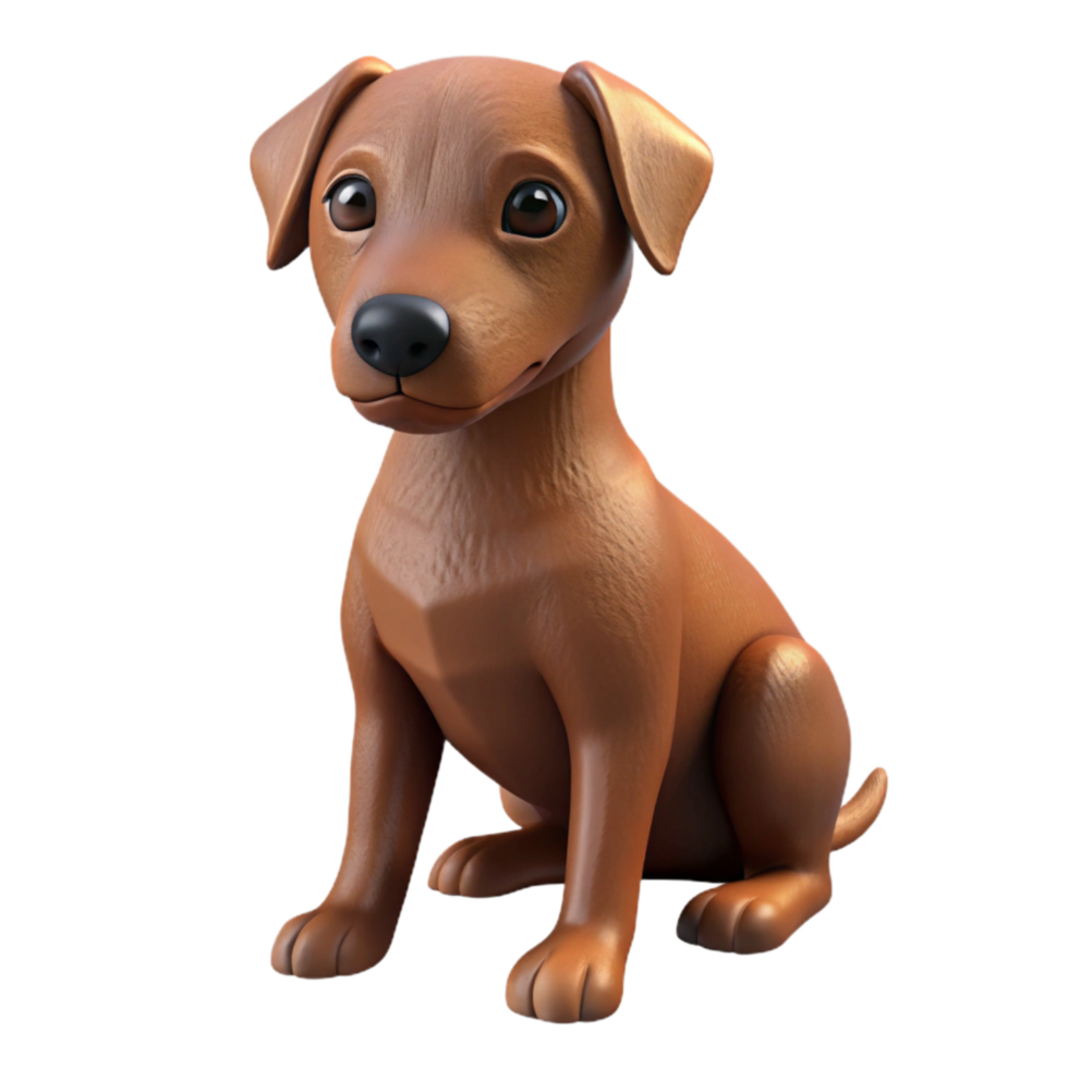 serene abstract Brown Dog Sitting Obediently Transparent Background authentic png