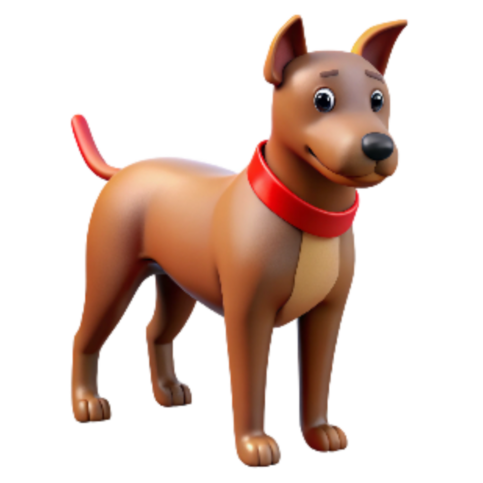 wonderful modern Brown Dog with Red Collar Cutout Isolated authentic png