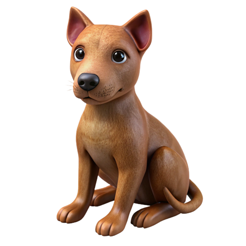 beautiful abstract Brown Dog Sitting Obediently Transparent Background high resolution png
