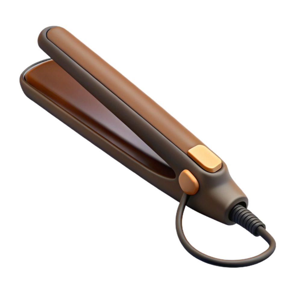 elegant creative Brown Hair Straightener Flat Iron Isolated original png