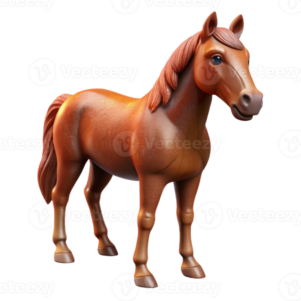 serene rustic Brown Horse Grazing Isolated Element original png