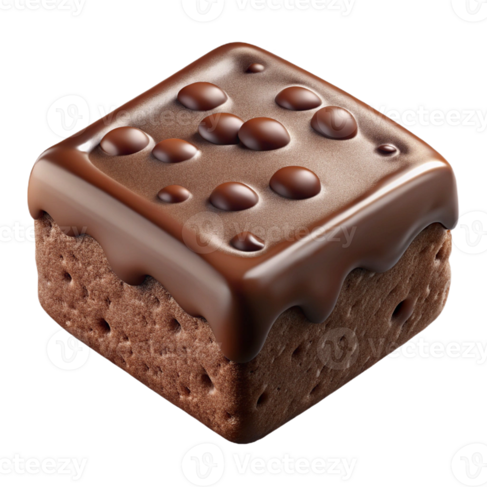 beautiful artistic Brownie Frosted Square Isolated high resolution png