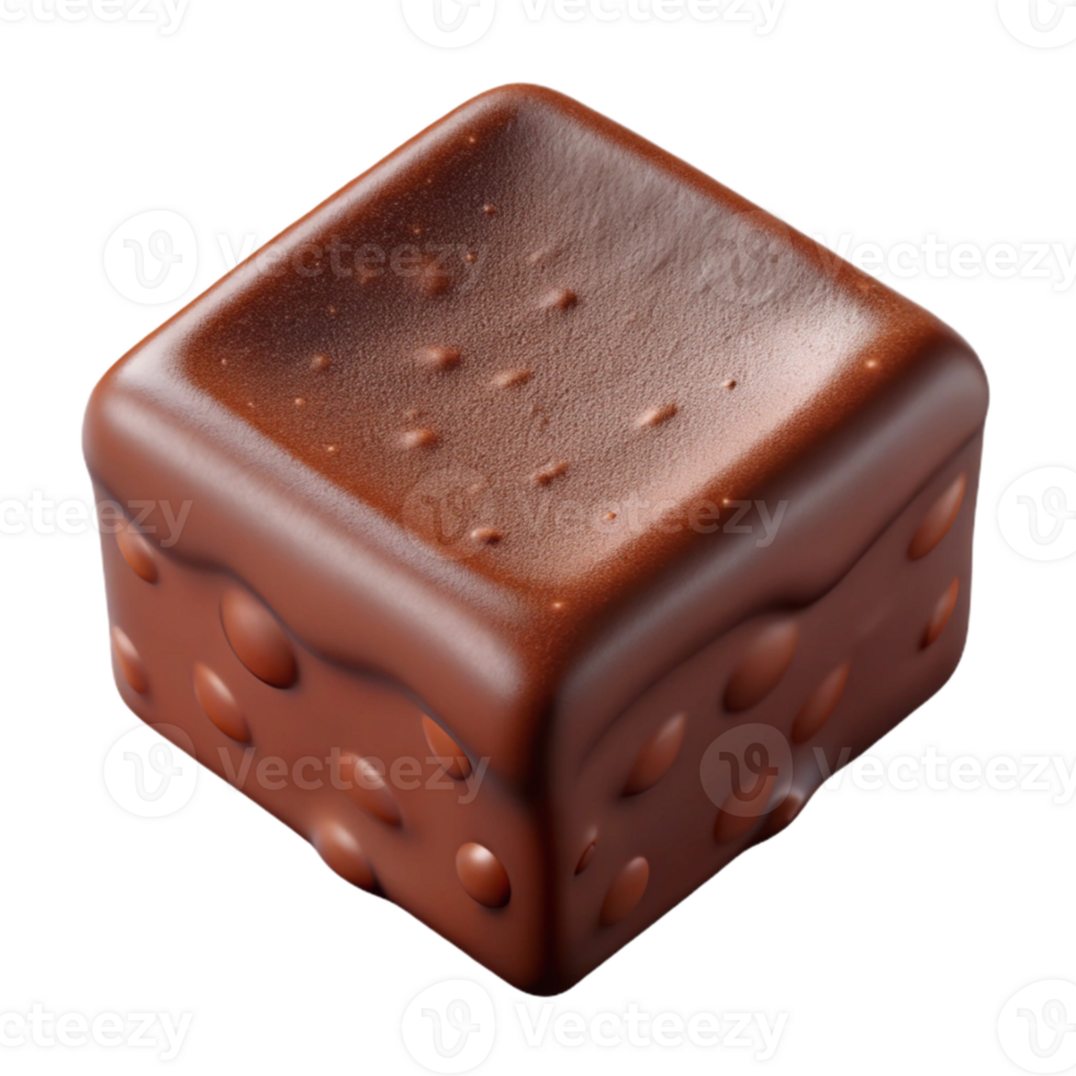 beautiful contemporary Brownie Frosted Square Isolated high resolution png