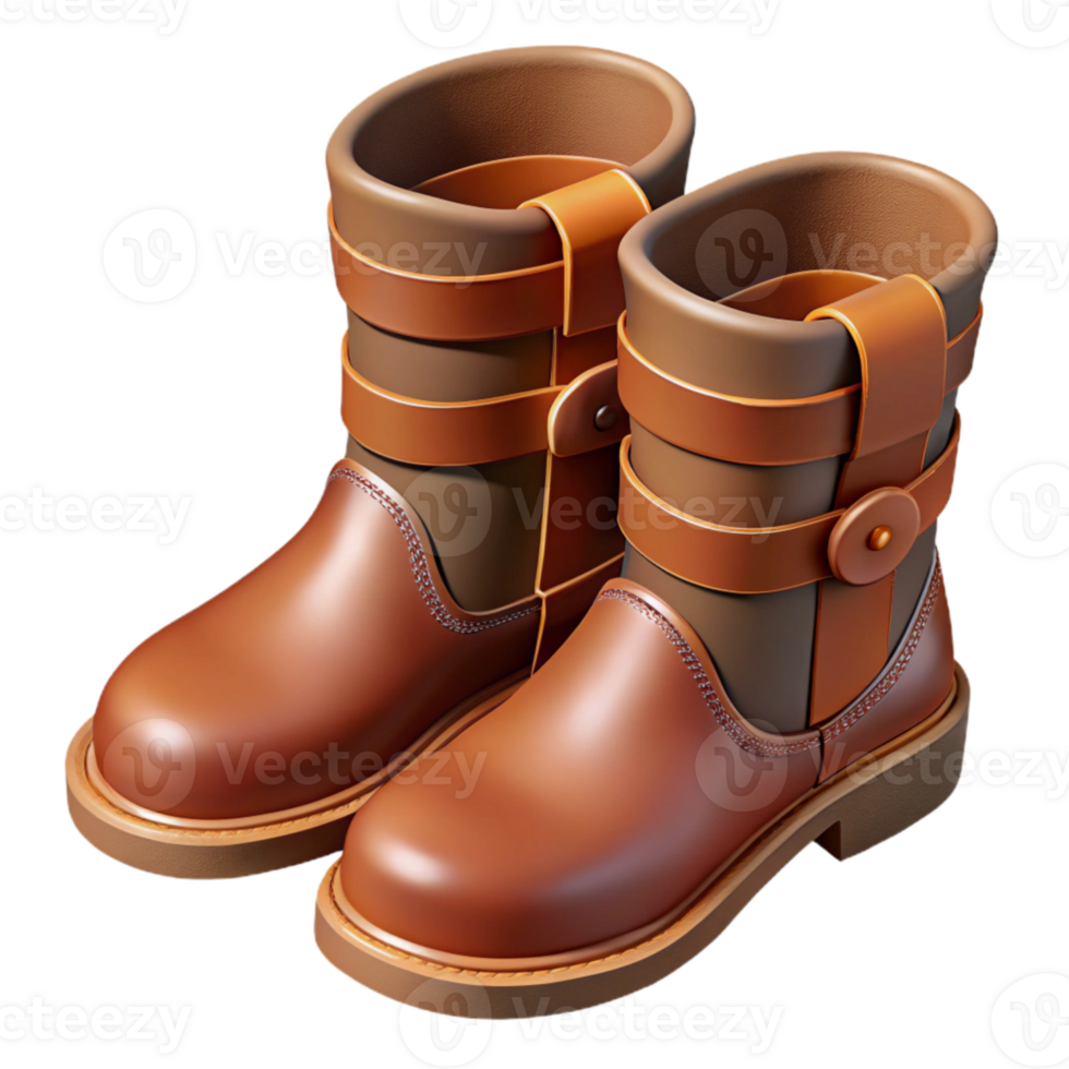 extraordinary minimalist Brown Leather Boots Top View Cutout genuine png