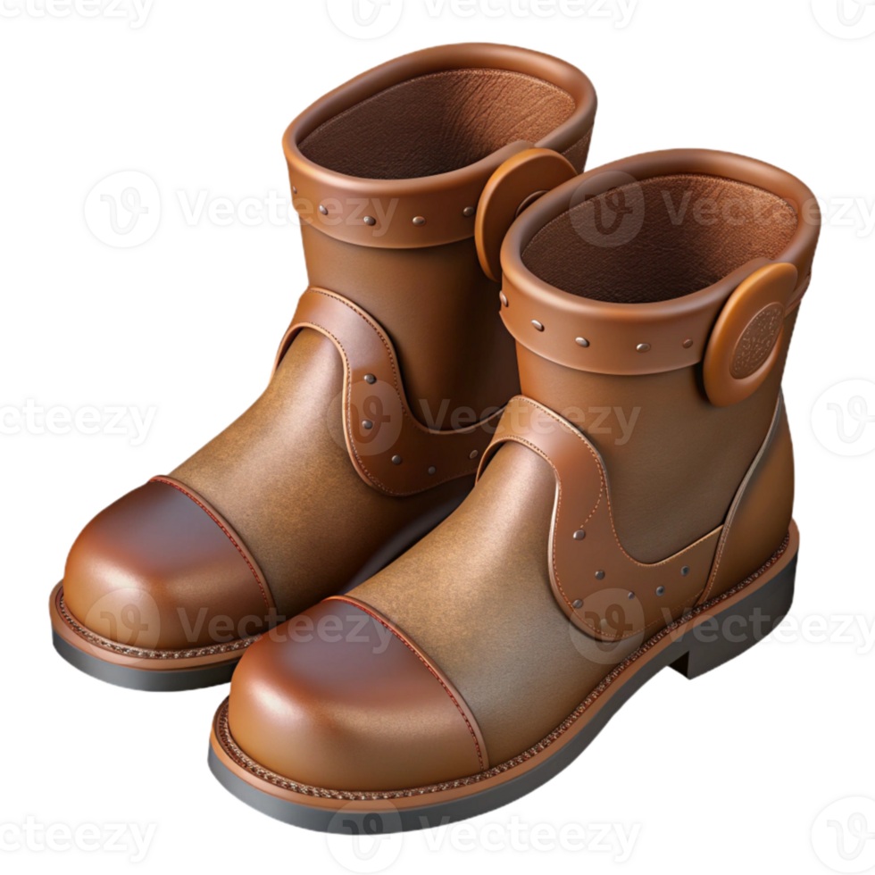 extraordinary contemporary Brown Leather Boots Top View Cutout authentic png