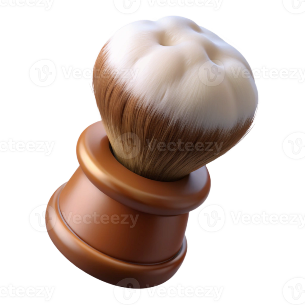 dramatic minimalist Brown Shaving Brush with Lather Isolated high quality png
