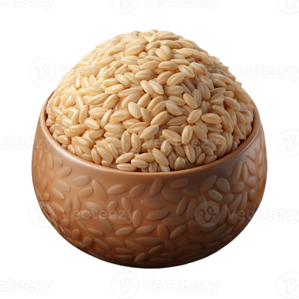 impressive classic Brown Rice Transparent Background 4K png