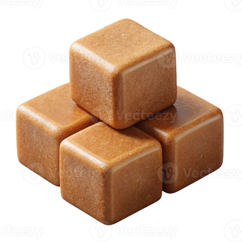 wonderful rustic Brown Sugar Cubes Cutout Stacked genuine png