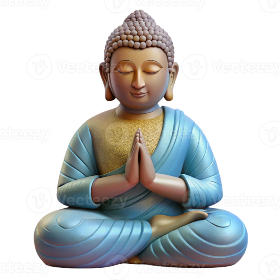dramatic modern Buddha Statue Meditating Pose Transparent Background professional png