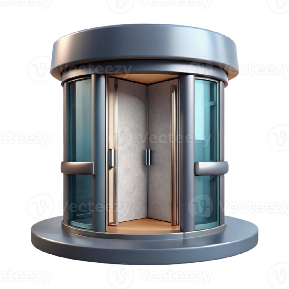 dramatic minimalist Building Entrance Revolving Door Isolated authentic png