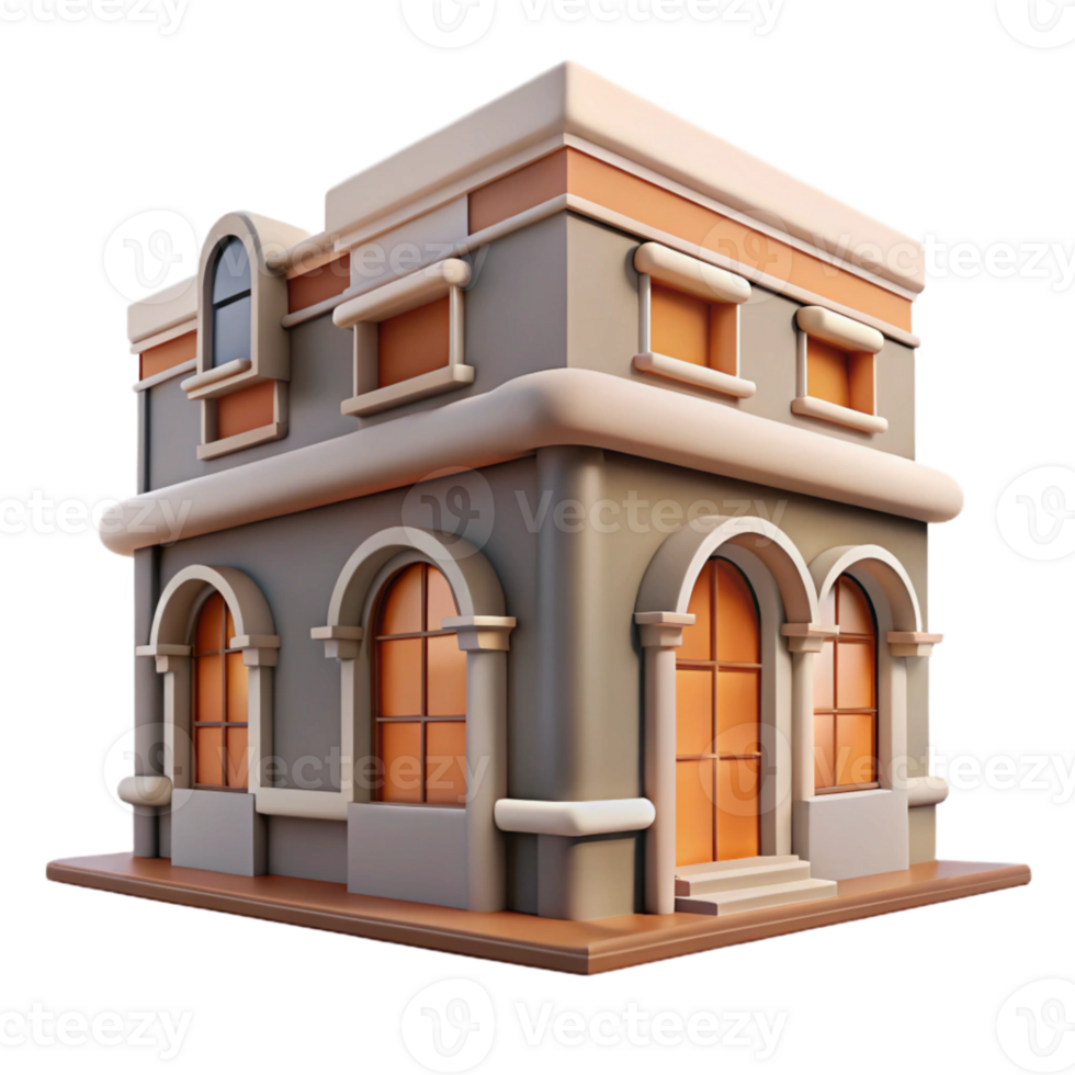 impressive creative Building Facade Architectural Detail Transparent Background high quality png