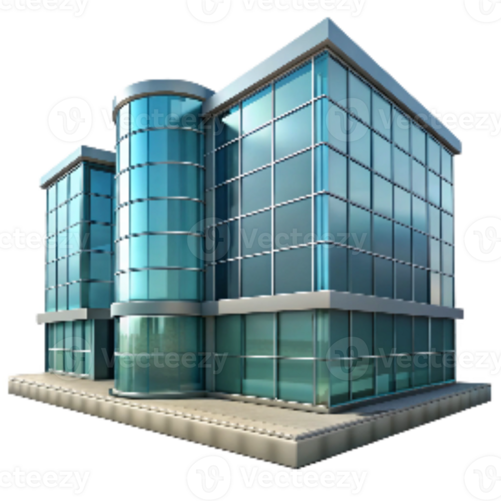 elegant classic Building Facade Modern Glass Isolated professional png