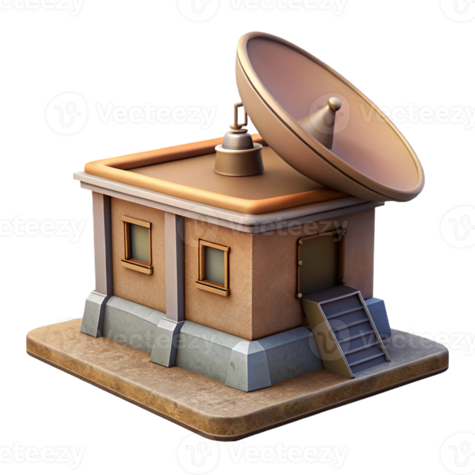 magnificent modern Building Rooftop Satellite Dish Cutout Element detailed png